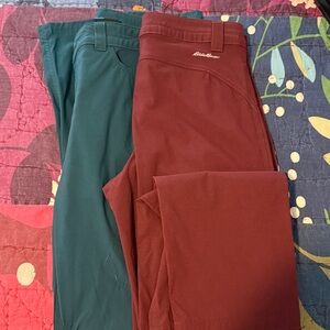 Eddie Bauer: First Ascent Pants with Zipper Fly (red and blue)